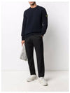 Men's Waffen Patch Round Neck Knit Top Navy - STONE ISLAND - BALAAN 4