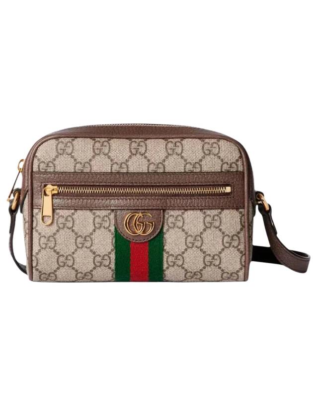 Ophidia Mini Shoulder Bag Beige Dark Brown - GUCCI - BALAAN 1