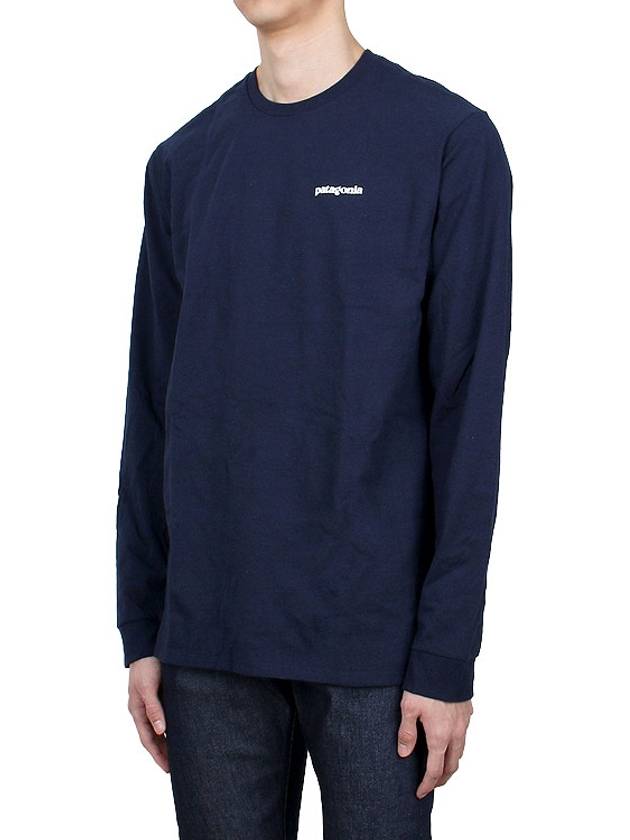 P6 Logo Responsibili Long Sleeve T-Shirt Birch Navy - PATAGONIA - BALAAN 4