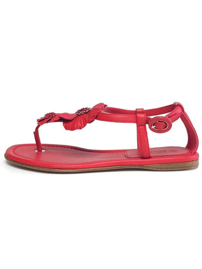 Flip flop red flower sandals 35 Korean size 220mm - LORO PIANA - BALAAN 2