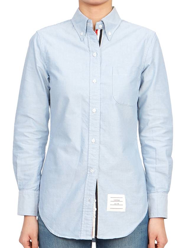 Button Down Cotton Oxford Long Sleeve Shirt Light Blue - THOM BROWNE - BALAAN 2