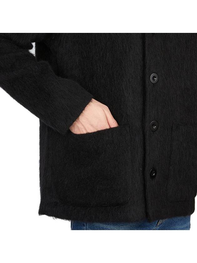 Mohair V-neck Relaxed Fit Wool Cardigan Black - OUR LEGACY - BALAAN 9