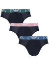 Men's Logo Eagle Cotton Briefs 3 Pack Set Marine - EMPORIO ARMANI - 2