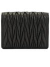 Matelasse Leather Half Wallet Black - MIU MIU - BALAAN 3