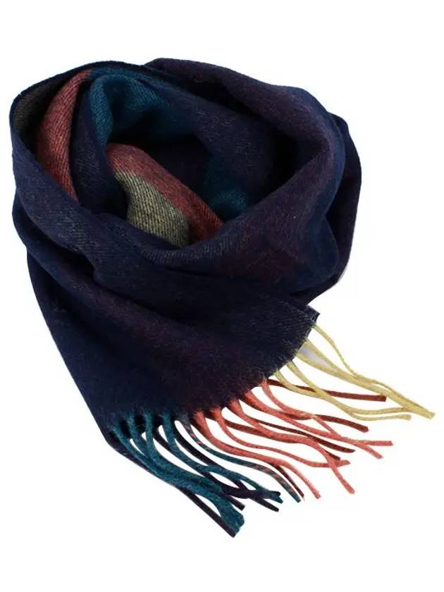 Artist Striped Knit Muffler Red Blue - PAUL SMITH - BALAAN.