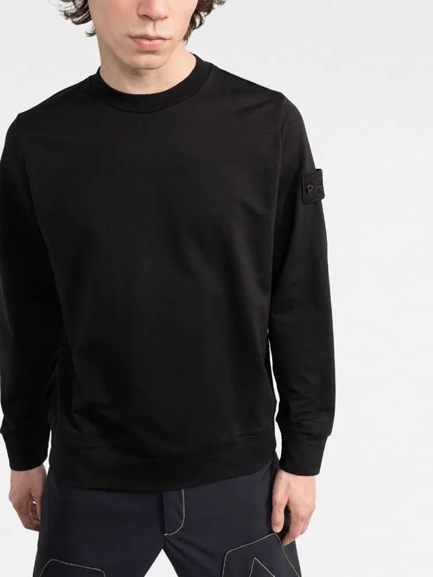 Ghost Piece Cotton Stretch Fleece Sweatshirt Black - STONE ISLAND - BALAAN 4