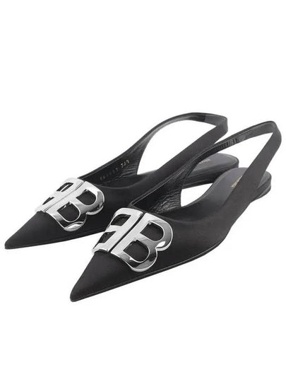 BB Logo Slingback Flat Black - BALENCIAGA - BALAAN 2