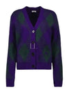 Argyle Wool Cardigan Purple - BURBERRY - BALAAN 2