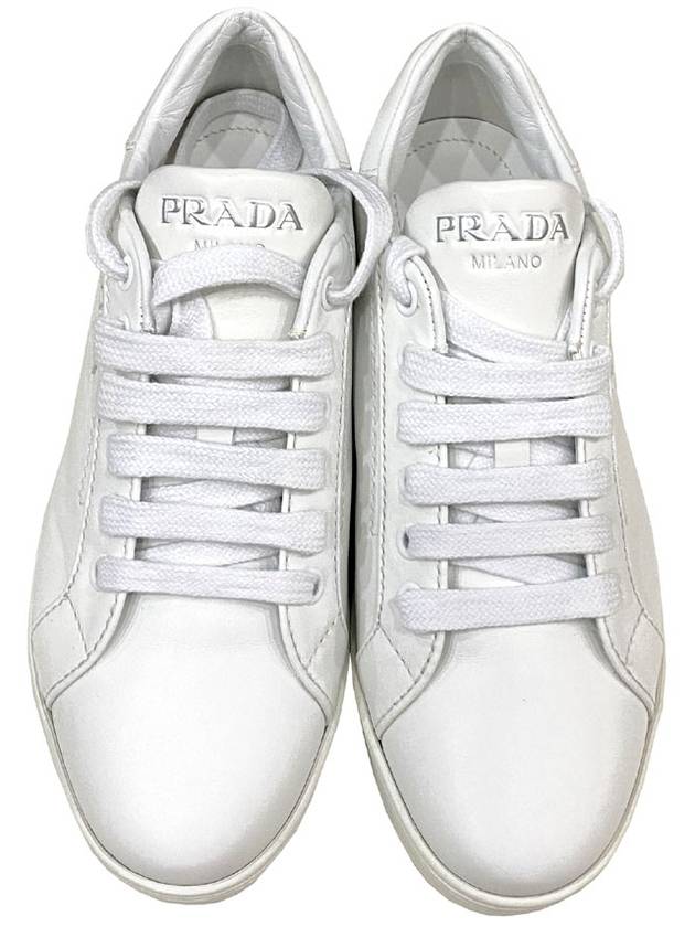 1E535L leather sneakers lettering white for display 230 35 5 - PRADA - BALAAN 2