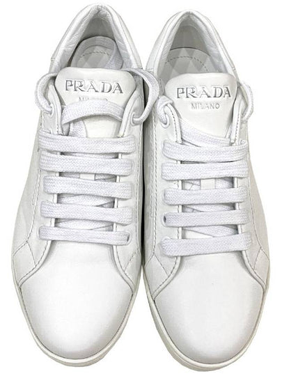 1E535L leather sneakers lettering white for display 230 35 5 - PRADA - BALAAN 2