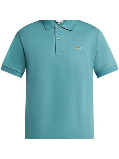 Men's Logo Classic Fit Cotton Short Sleeve Polo Shirt Blue - LACOSTE - BALAAN 1