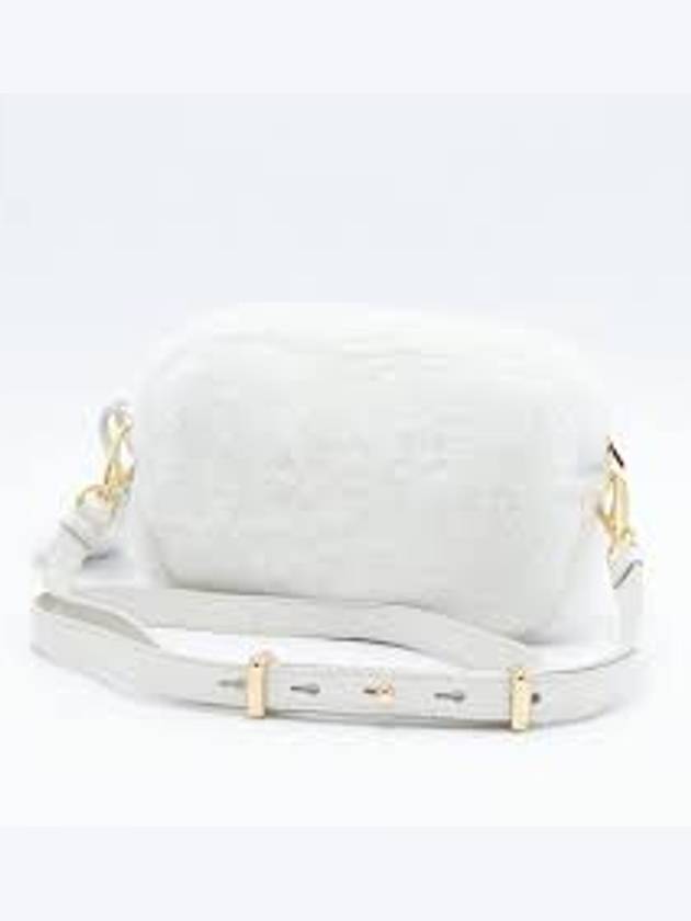 Triangle Logo Shearling Cross Bag White - PRADA - BALAAN 3