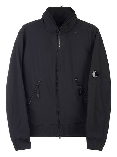 Lens Wappen Soft Shell Zip-Up Jacket Black - CP COMPANY - BALAAN 1