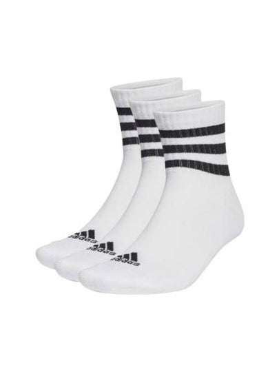 3S Cushion Mid Cut Socks 3 Pairs White - ADIDAS - BALAAN 2