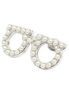 Gancini Pearl Earrings Silver - SALVATORE FERRAGAMO - BALAAN 2