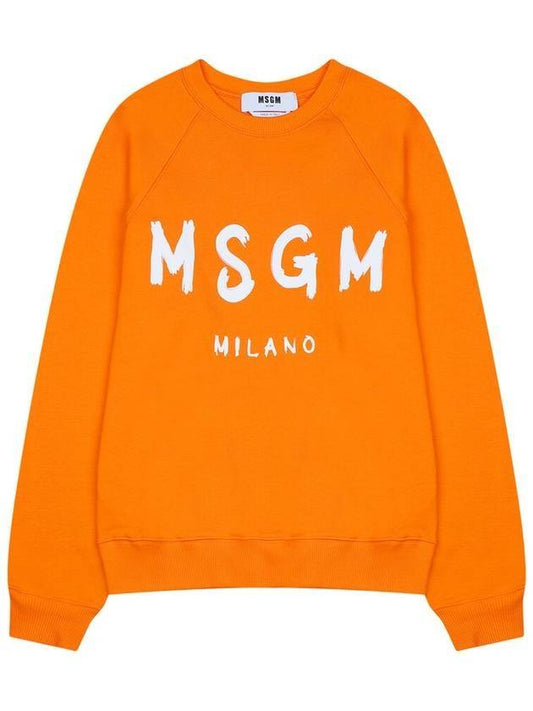 Milano Brushed Logo Sweatshirt Orange - MSGM - BALAAN 1