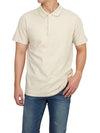 Men's Bron Collar Cotton Short Sleeve Polo Shirt Beige - THEORY - BALAAN 6