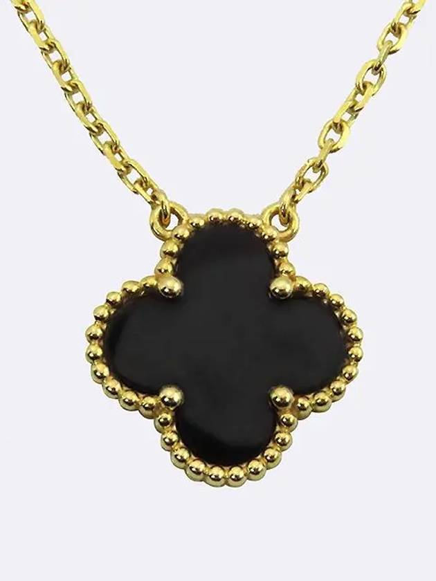 Van Cleef Arpels VCARA45800 18K Gold Alhambra Onyx Vintage Necklace - VANCLEEFARPELS - BALAAN 2