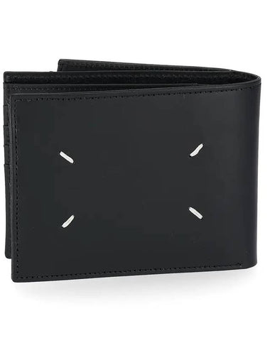 Stitched Zipper Leather Half Wallet Black - MAISON MARGIELA - BALAAN 1