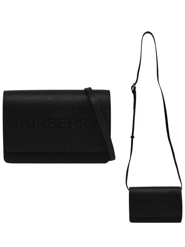 Hampshire Logo Flap Cross Bag Black - BURBERRY - BALAAN 2