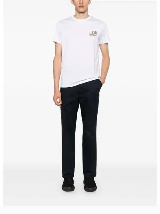 Double Logo Patch Round Short Sleeve T-Shirt White - MONCLER - BALAAN 6