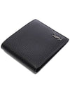 Tiny Cassandre East West Leather Half Wallet Black - SAINT LAURENT - BALAAN 6