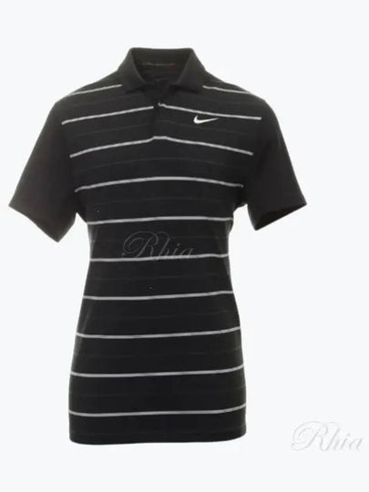 Golf TW Dri-Fit Stripe Polo Shirt Black - NIKE - BALAAN 2