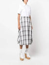 FDSD84C F0171 035 Madras Cotton Oxford Check Shirt Dress White Med Gray Women's Short Sleeves - THOM BROWNE - BALAAN 5