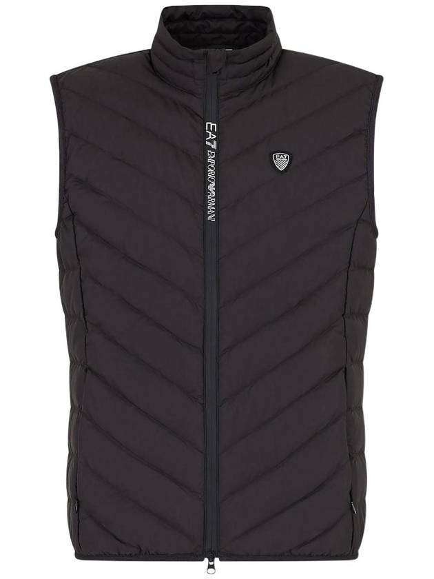 Logo Plaque Padded Vest Black - EMPORIO ARMANI - BALAAN 1