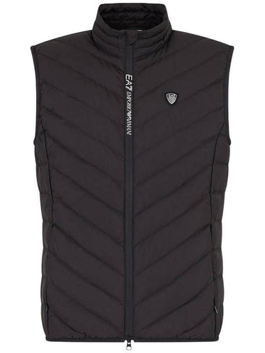 Logo Plaque Padded Vest Black - EMPORIO ARMANI - BALAAN 1