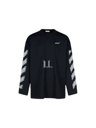 Pixel Diag Wide Long Sleeve T-Shirt Black - OFF WHITE - BALAAN 2