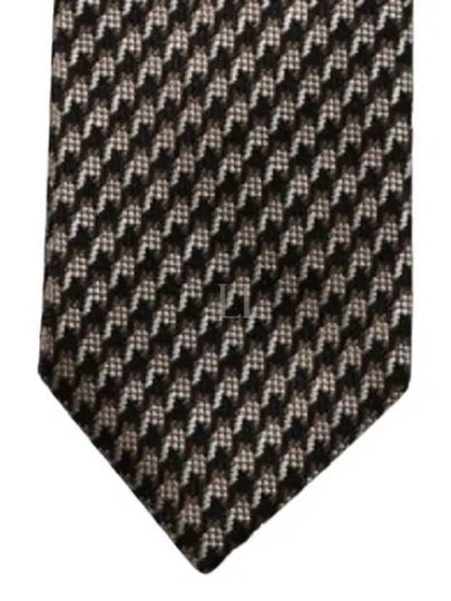 Men's Houndstooth Silk Tie Brown - TOM FORD - BALAAN 2