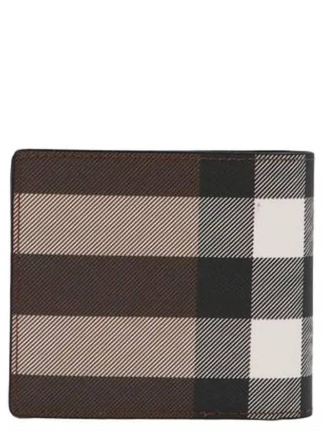 Check Leather International Bifold Wallet Dark Birch Brown - BURBERRY - BALAAN 2