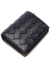 Intrecciato Zipper Bifold Half Wallet Black - BOTTEGA VENETA - BALAAN 6