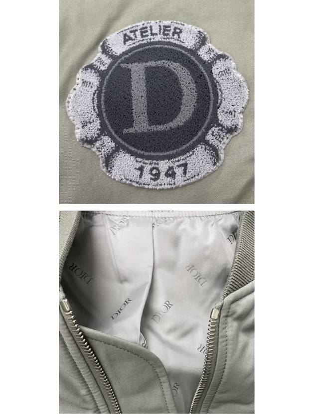 Cotton Blend Bomber Jacket Grey - DIOR - BALAAN 6