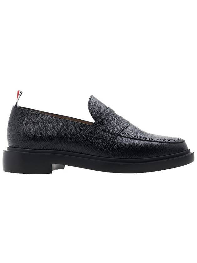 Pebble Grain Rubber Sole Penny Loafer Black - THOM BROWNE - BALAAN 3