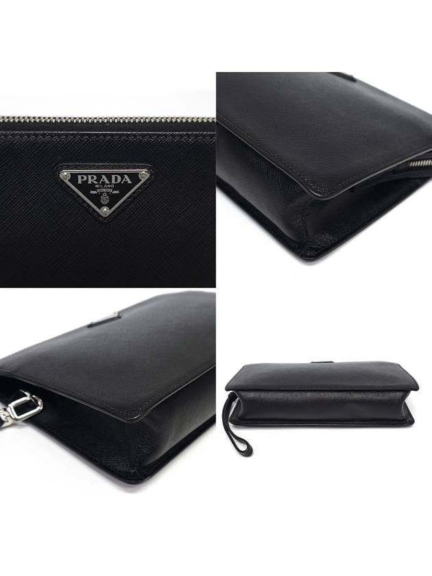 2VF056 Saffiano leather pouch bag clutch - PRADA - BALAAN 8