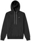 Swoosh Crew Neck Brushed Hoodie Black - NIKE - BALAAN 1