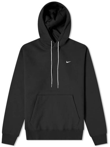 Swoosh Crew Neck Brushed Hoodie Black - NIKE - BALAAN 1