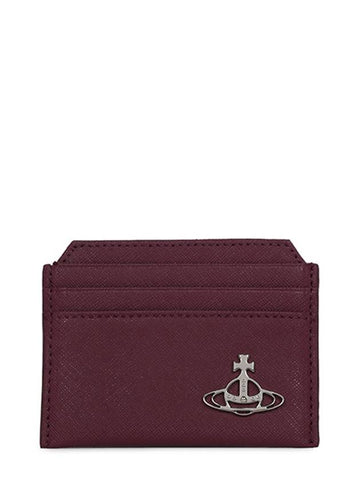 Purple ORB Saffiano Slim Card Wallet 51110022 L001N J401 - VIVIENNE WESTWOOD - BALAAN 1