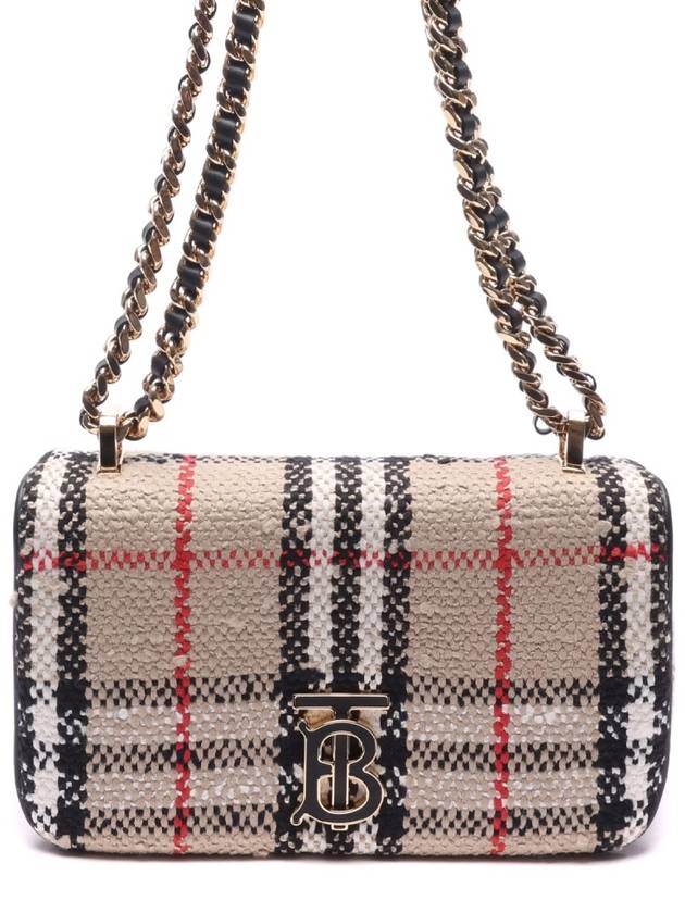 TB Logo Check Bouclé Mini Lola Cross Bag Beige - BURBERRY - BALAAN 3