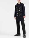 Wool  Double Breasted Coat Black - DSQUARED2 - BALAAN 2