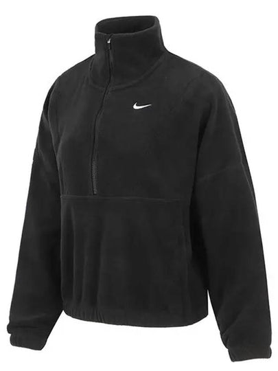 W brushed long sleeve t shirt Therma fit one oversized half zip fleece top FV7956 010 - NIKE - BALAAN 2