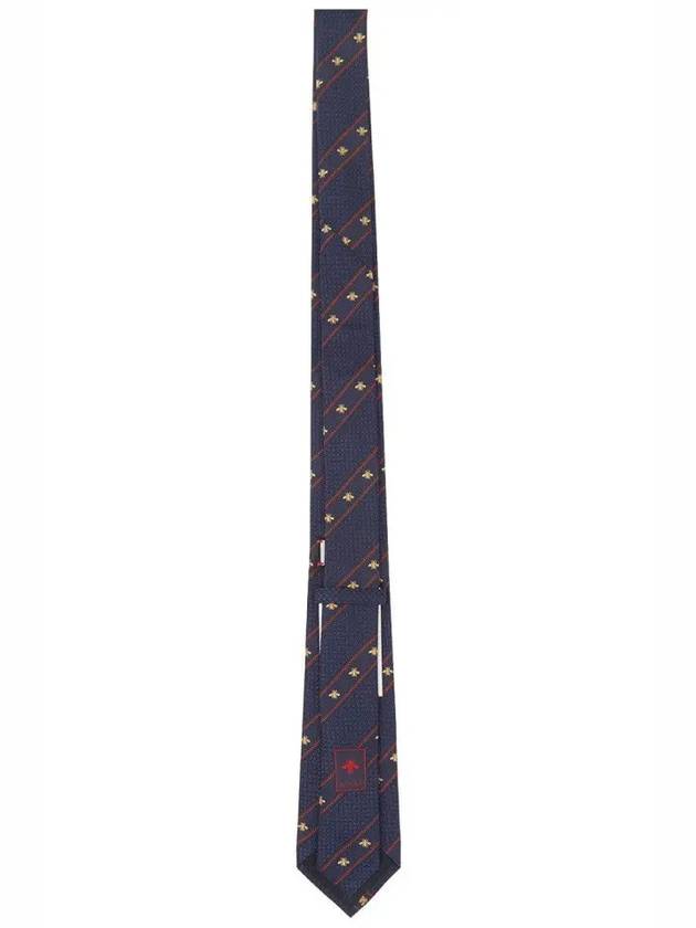 Web Web NonJacquard Graphic Pattern Silk Twill Tie Navy - GUCCI - BALAAN 3