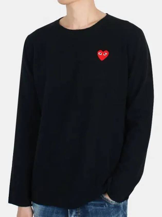 Men s Red Wappen Round Neck Knit P1 N068 000 BLACK 270370 1107882 - COMME DES GARCONS - BALAAN 1