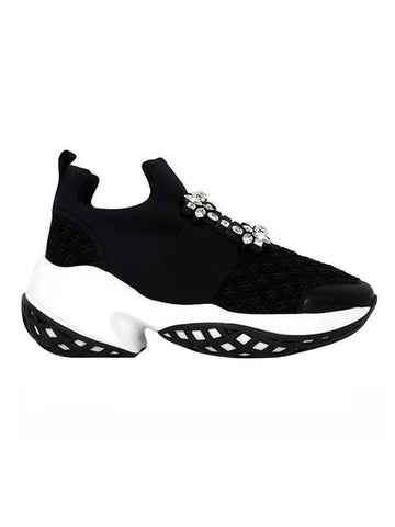 Viv Run Strass Buckle Low Top Sneakers Black - ROGER VIVIER - BALAAN 1