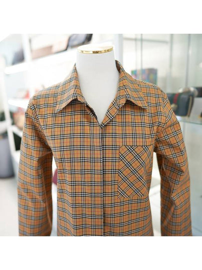 Antique Vintage Check Cotton Long Sleeve Shirt Beige - BURBERRY - BALAAN 2