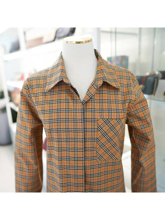 Antique Vintage Check Cotton Long Sleeve Shirt Beige - BURBERRY - BALAAN 2