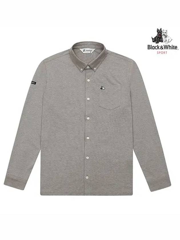 full open shirt type button down Eri T-shirt 9303GZSCGREY - BLACK&WHITE - BALAAN 1