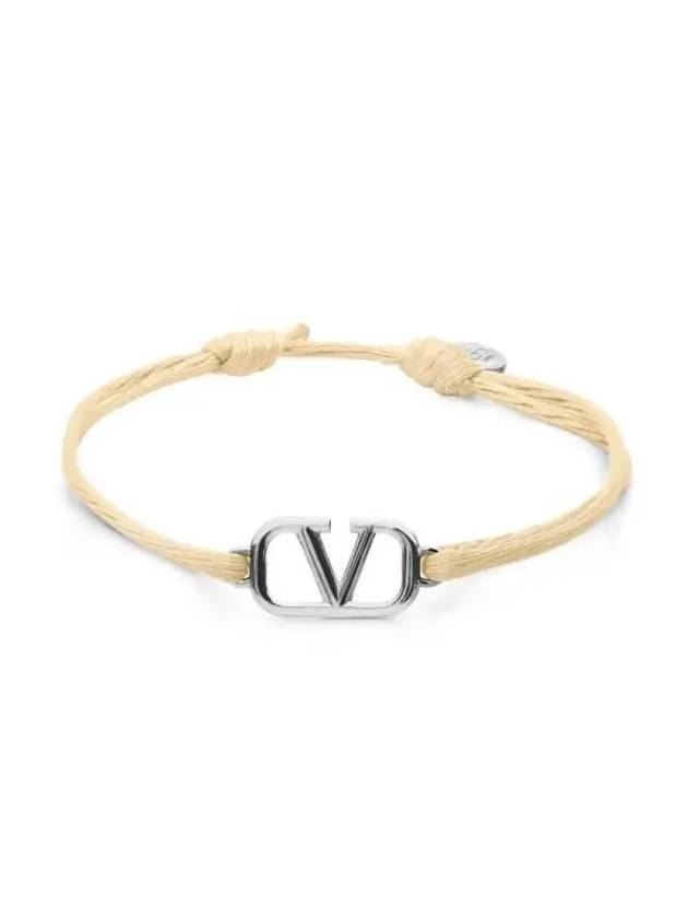 Valentino 3Y2J0M96 DTK MXG J0M96 Garavani V logo cotton bracelet - RED VALENTINO - BALAAN 2